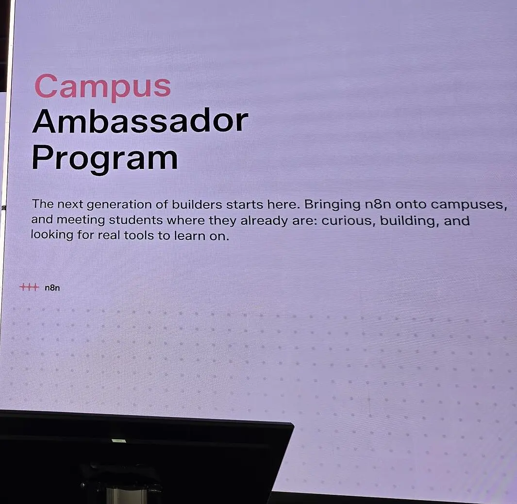 Slide titled Campus Ambassador Program with the line the next generation of builders starts here
